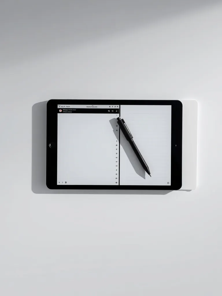 A minimalist, high-contrast overhead shot of a clean workspa