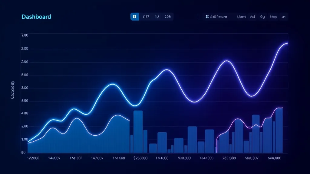 A clean digital dashboard showing financial growth curves an
