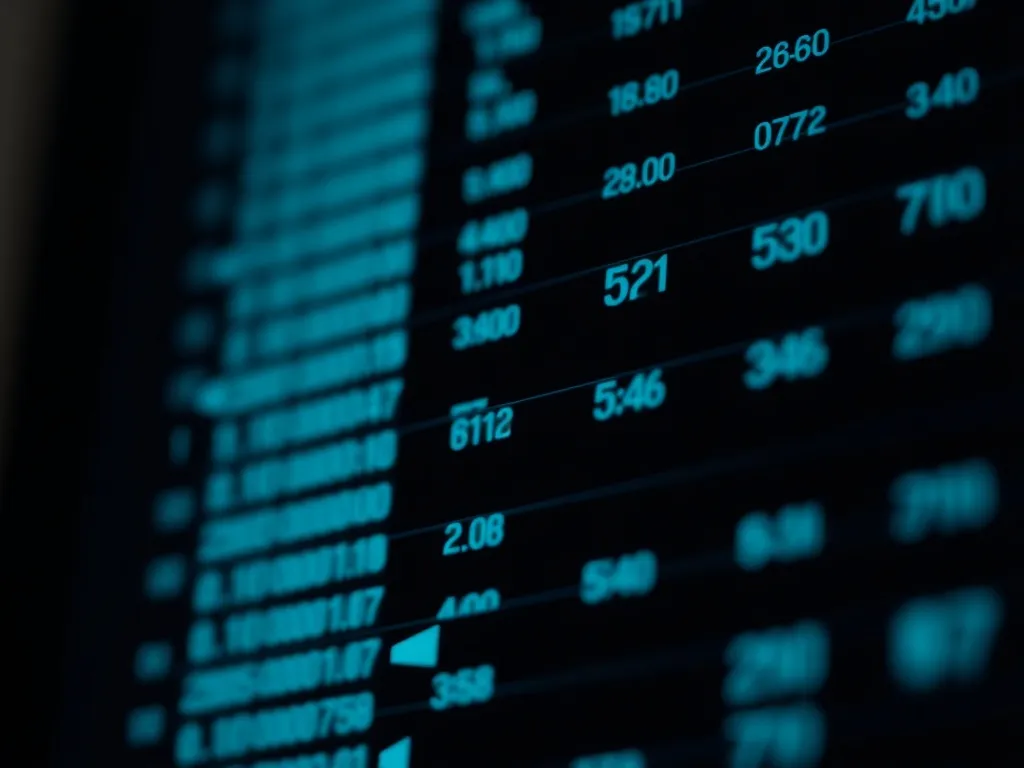 A high-contrast macro photography of a digital financial led